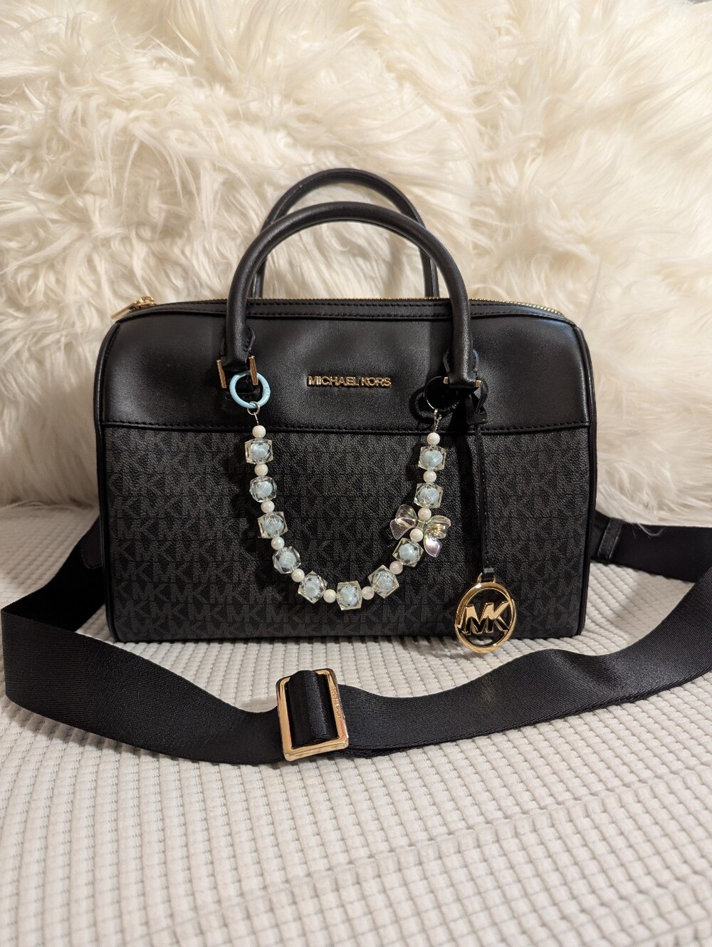 Michael Kors Black Signature Logo Satchel